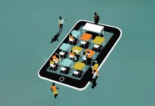 Illustration showing technology and education