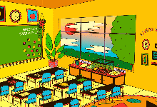 Illustration showing classroom design tactics